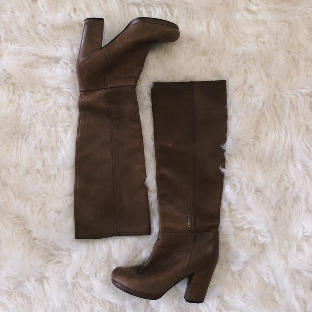 Tan Prada Boots 00’s Vintage